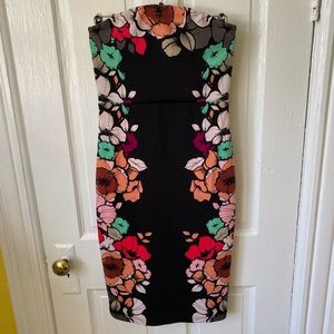 Express Floral Midi Cocktail Dress, Size 6